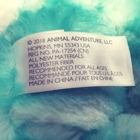 Animal Adventure Easter Bunny Rabbit 13" Blue White Tie-dye Easter Spring 2018 - Picture 7 of 8